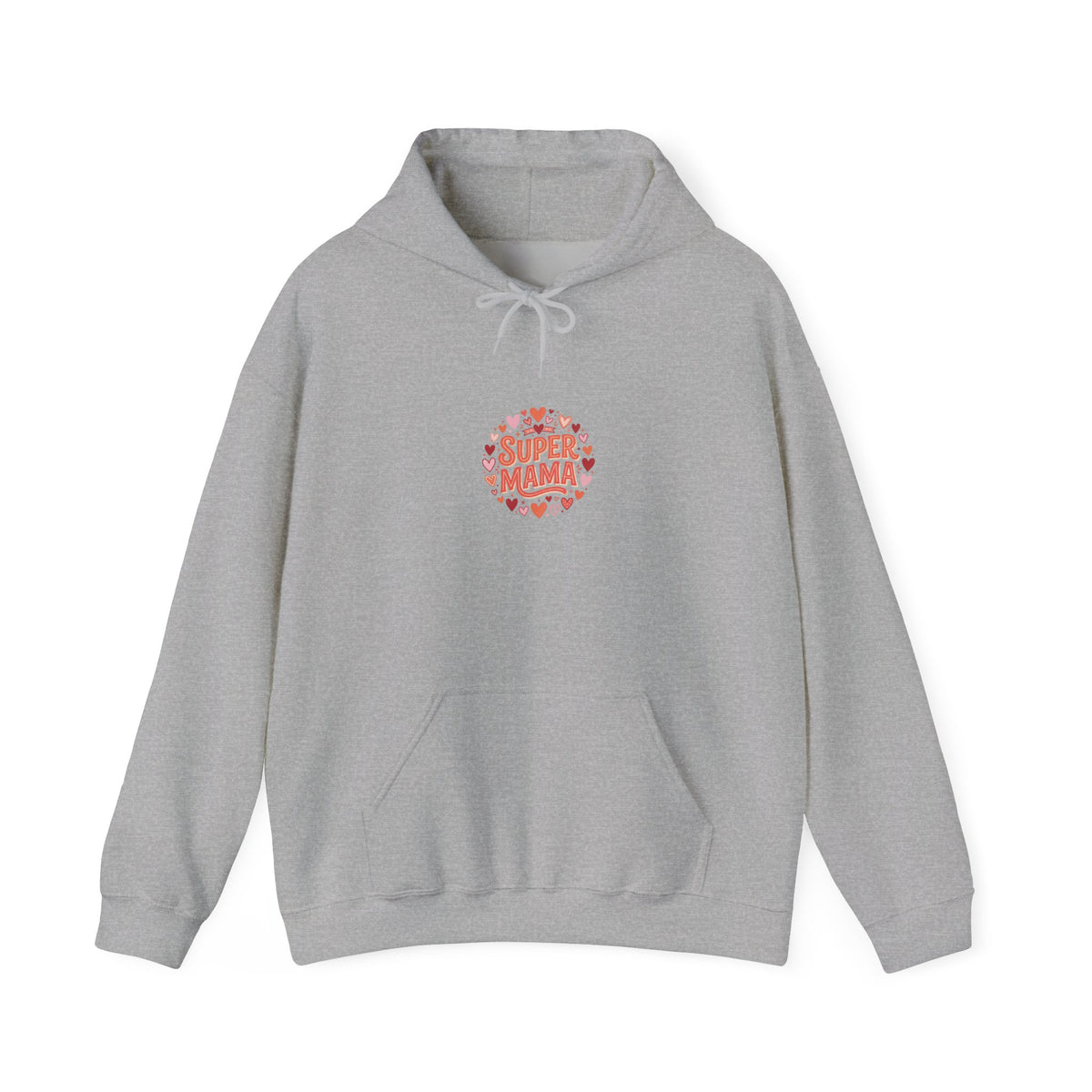 Mama Hoodie - "Super Mama" Heart Circle Mother's Day Sweatshirt