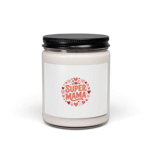 Super Mama Scented Soy Candle — 9oz Heart Design, Mother’s Day Gift