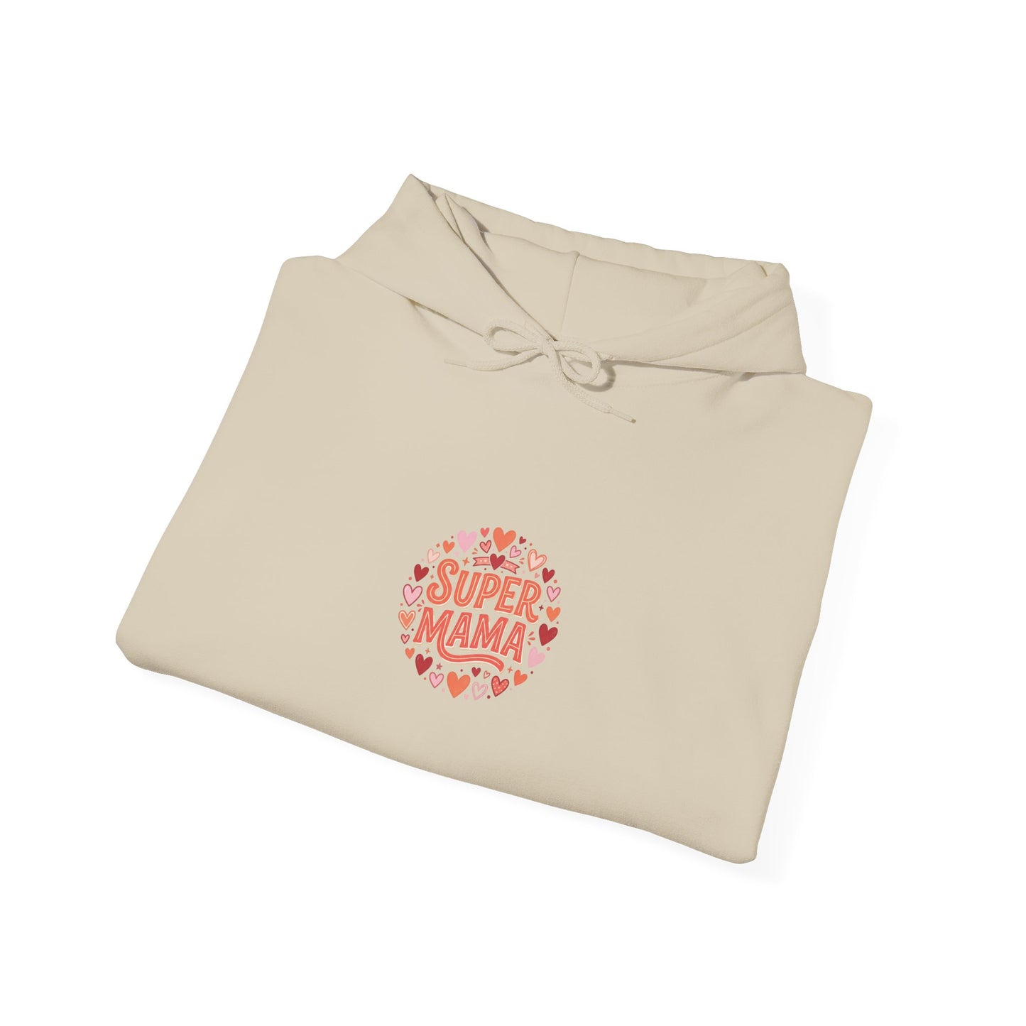 Mama Hoodie - "Super Mama" Heart Circle Mother's Day Sweatshirt