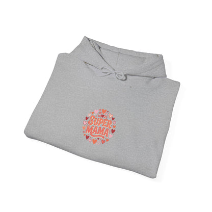 Mama Hoodie - "Super Mama" Heart Circle Mother's Day Sweatshirt