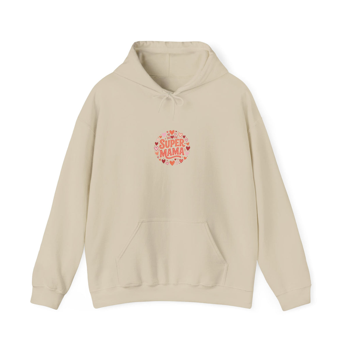 Mama Hoodie - "Super Mama" Heart Circle Mother's Day Sweatshirt