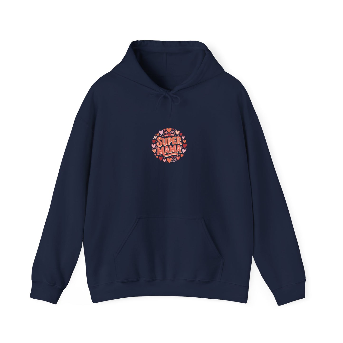 Mama Hoodie - "Super Mama" Heart Circle Mother's Day Sweatshirt