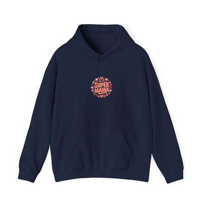 Mama Hoodie - "Super Mama" Heart Circle Mother's Day Sweatshirt