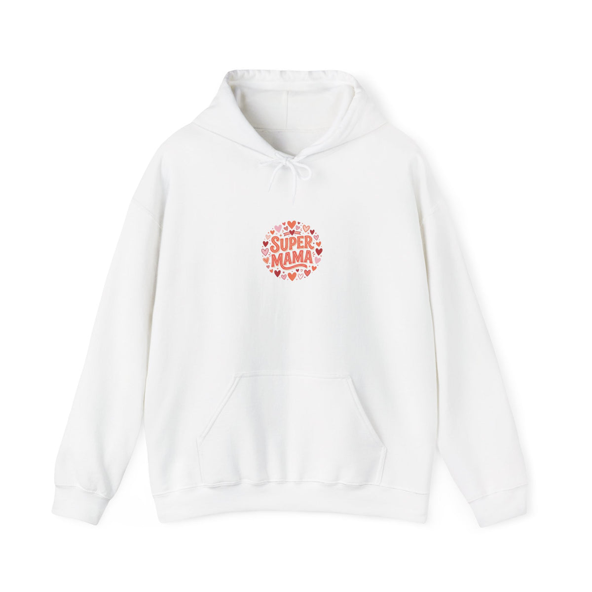Mama Hoodie - "Super Mama" Heart Circle Mother's Day Sweatshirt