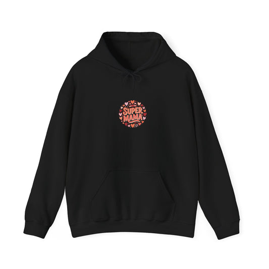 Mama Hoodie - "Super Mama" Heart Circle Mother's Day Sweatshirt