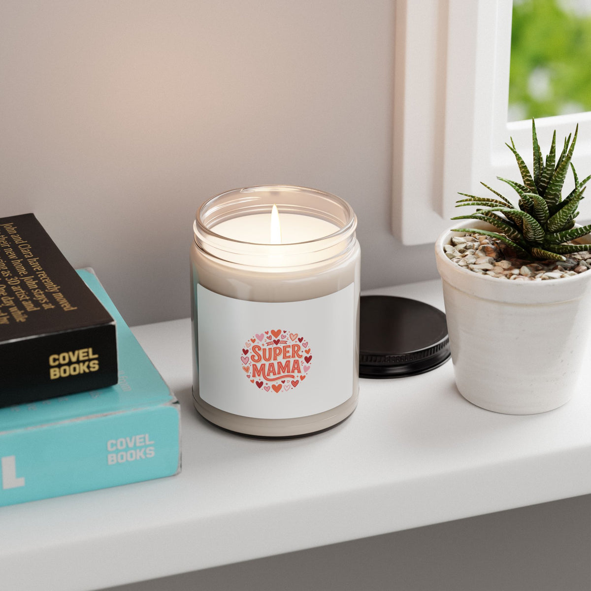 Super Mama Scented Soy Candle — 9oz Heart Design, Mother’s Day Gift